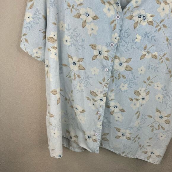 Classic Elements Plus 22W‎ Floral Button-Up Shirt Multicolor Casual Top - Picture 5 of 12